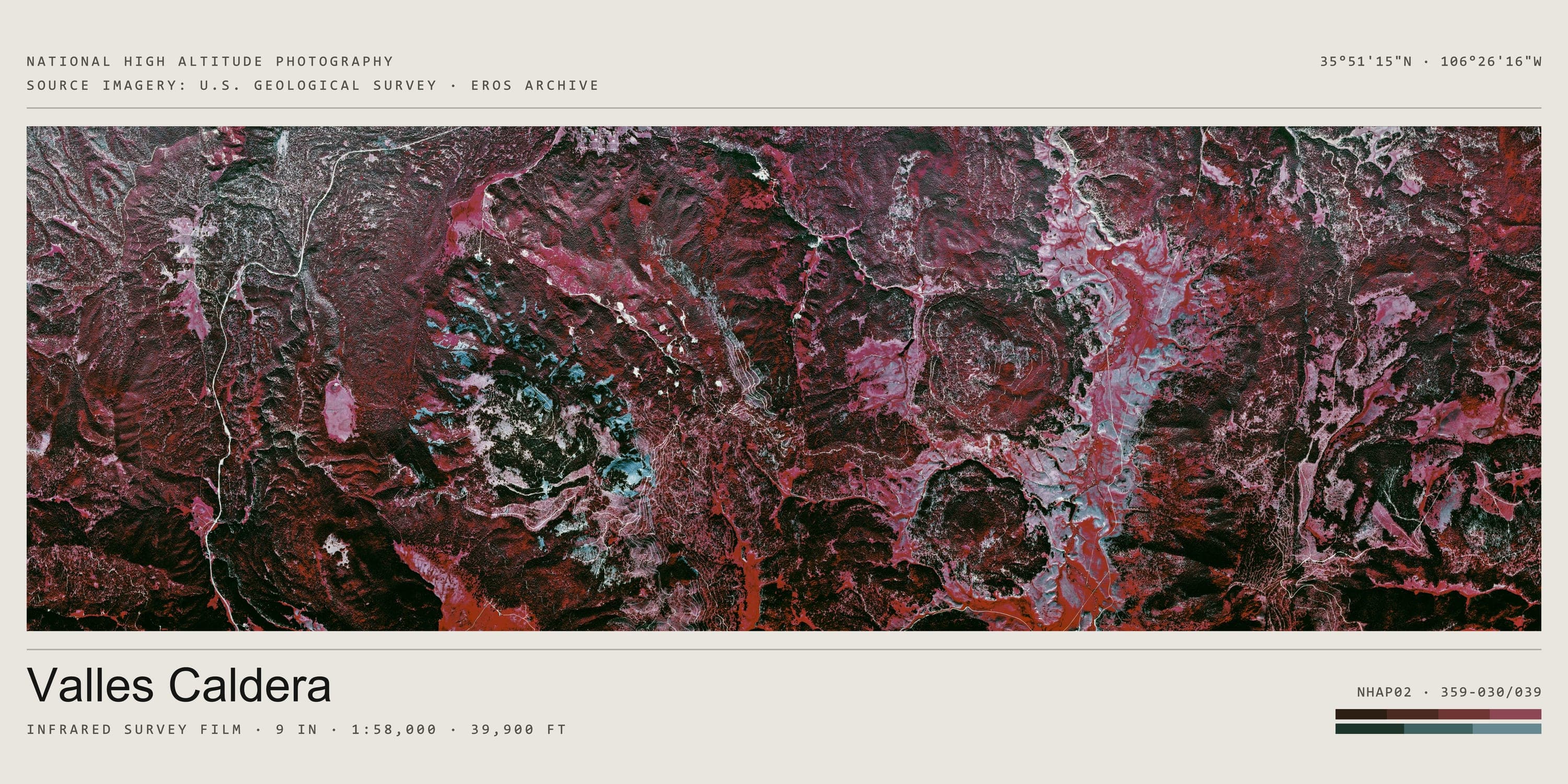Valles Caldera — roll 417, panorama · 3:1, titled print