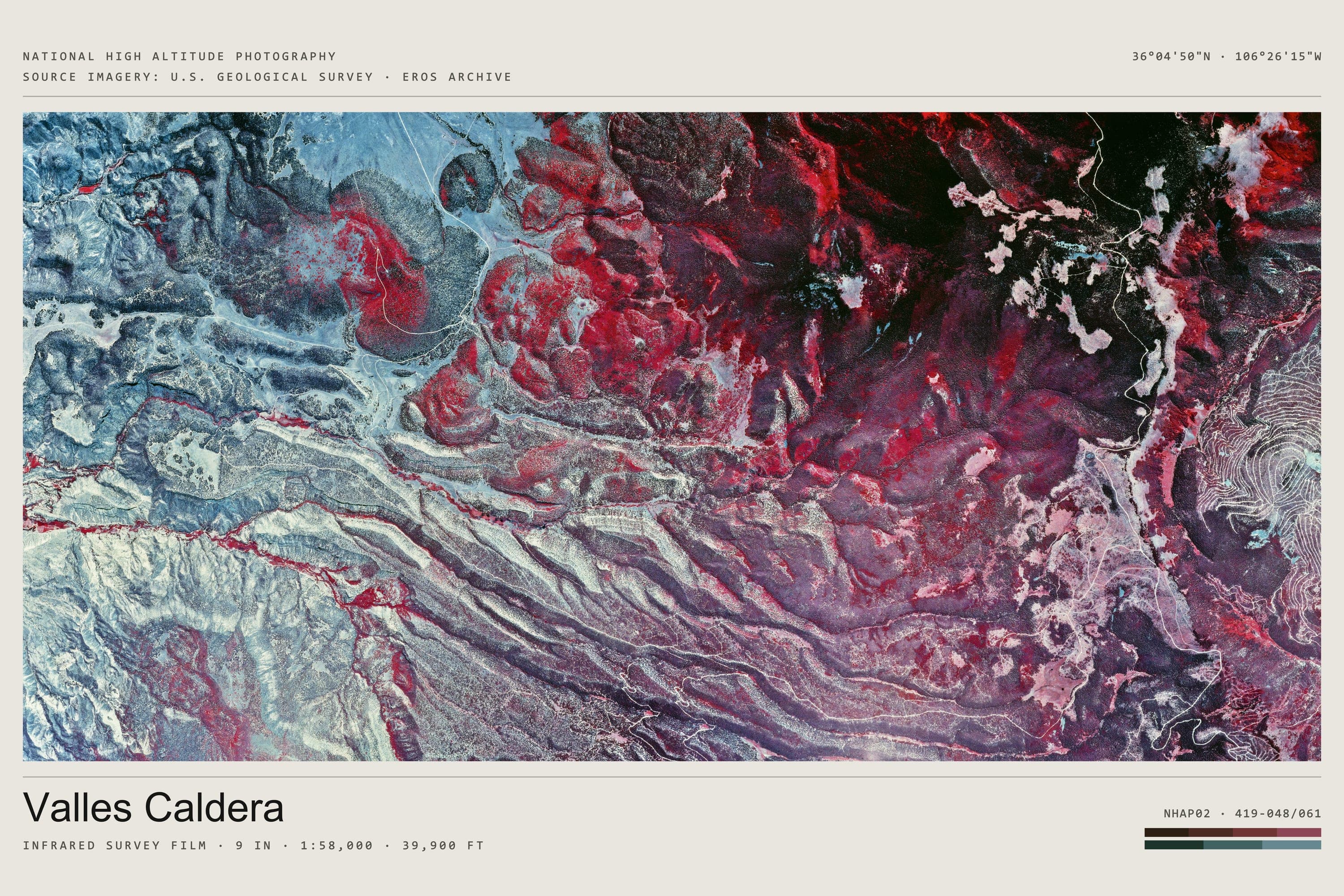 Valles Caldera — roll 419 · ver. iii, panorama · 2:1 · iii, titled print