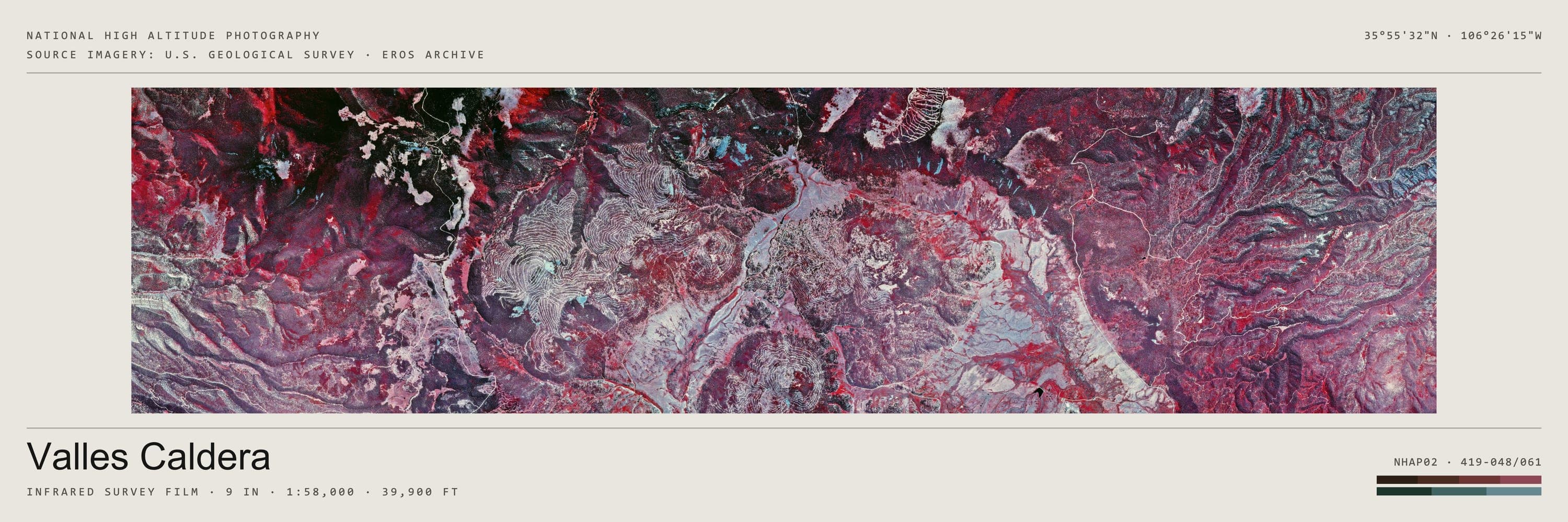 Valles Caldera — roll 419 · ver. ii, panorama · 4:1 · ii, titled print